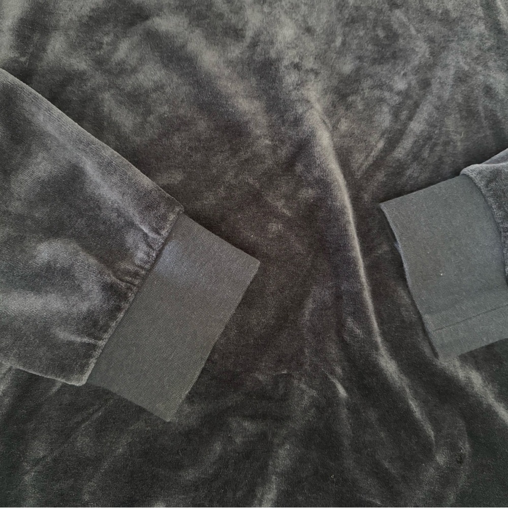 Juicy Couture Black Label Velour Velvet Sweatshirt Navy blue Crew Neck Y2K - Picture 6 of 8